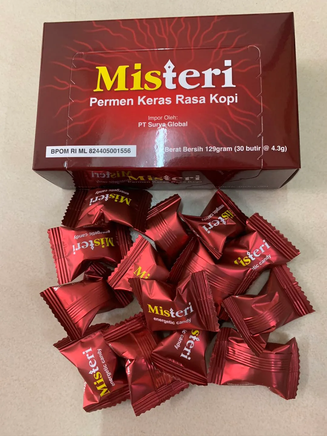 印尼红糖 Misteri Candy 人參咖啡糖 咖啡糖 耐力糖 30/1盒 香港現貨正品 - Image 2